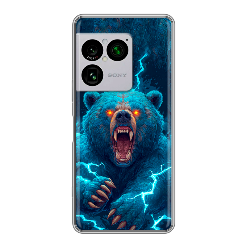 Силиконовый чехол на Sony Xperia 1 VIII с принтом Медведь Силиконовый чехол на Sony Xperia 1 VIII с принтом Медведь