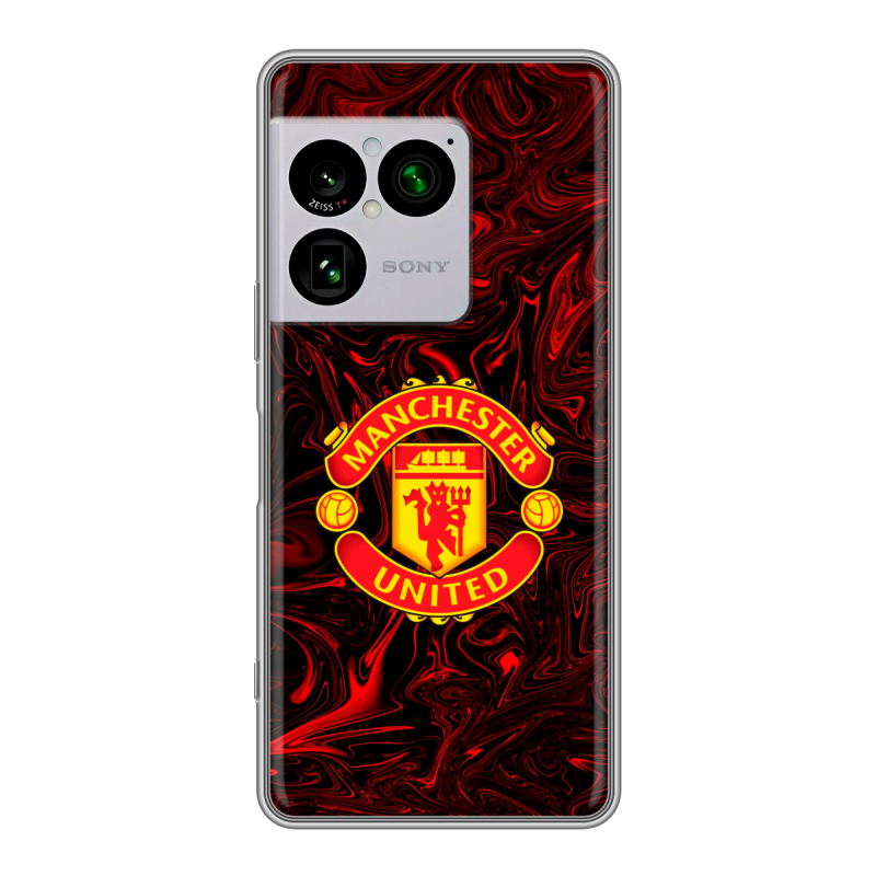 Силиконовый чехол на Sony Xperia 1 VIII с принтом Manchester United Силиконовый чехол на Sony Xperia 1 VIII с принтом Manchester United