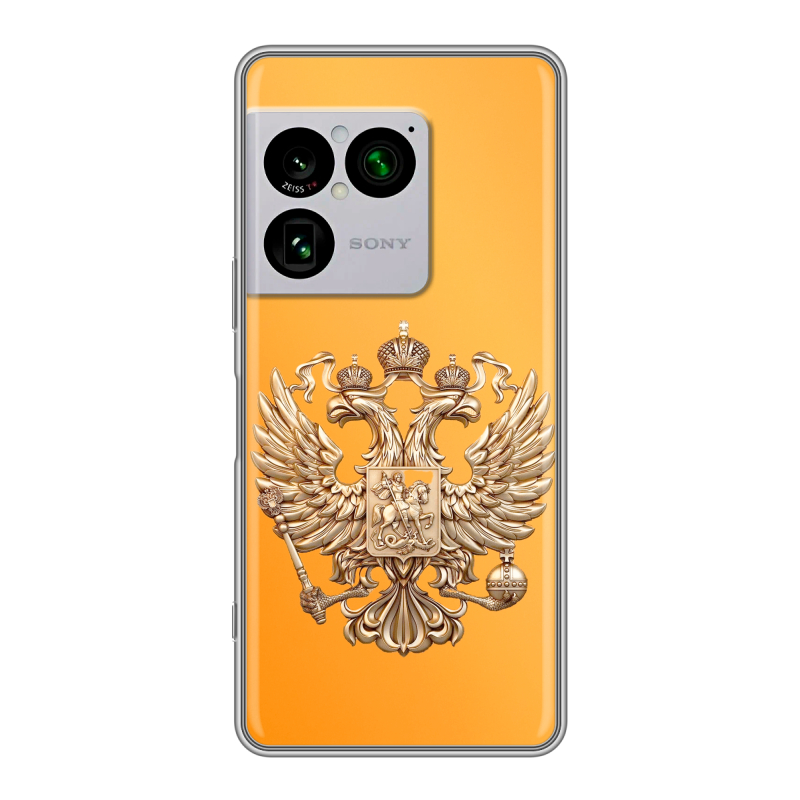 Силиконовый чехол на Sony Xperia 1 VIII с принтом Герб Флаг России Силиконовый чехол на Sony Xperia 1 VIII с принтом Герб Флаг России
