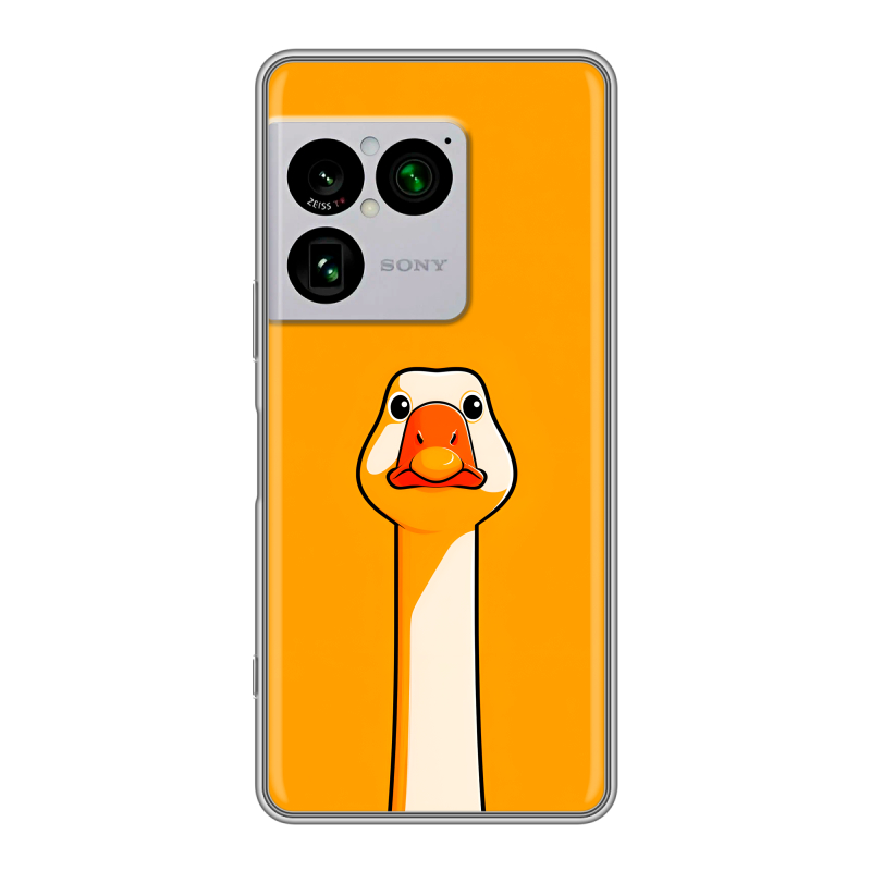 Силиконовый чехол на Sony Xperia 1 VIII с принтом Смешная утка Силиконовый чехол на Sony Xperia 1 VIII с принтом Смешная утка