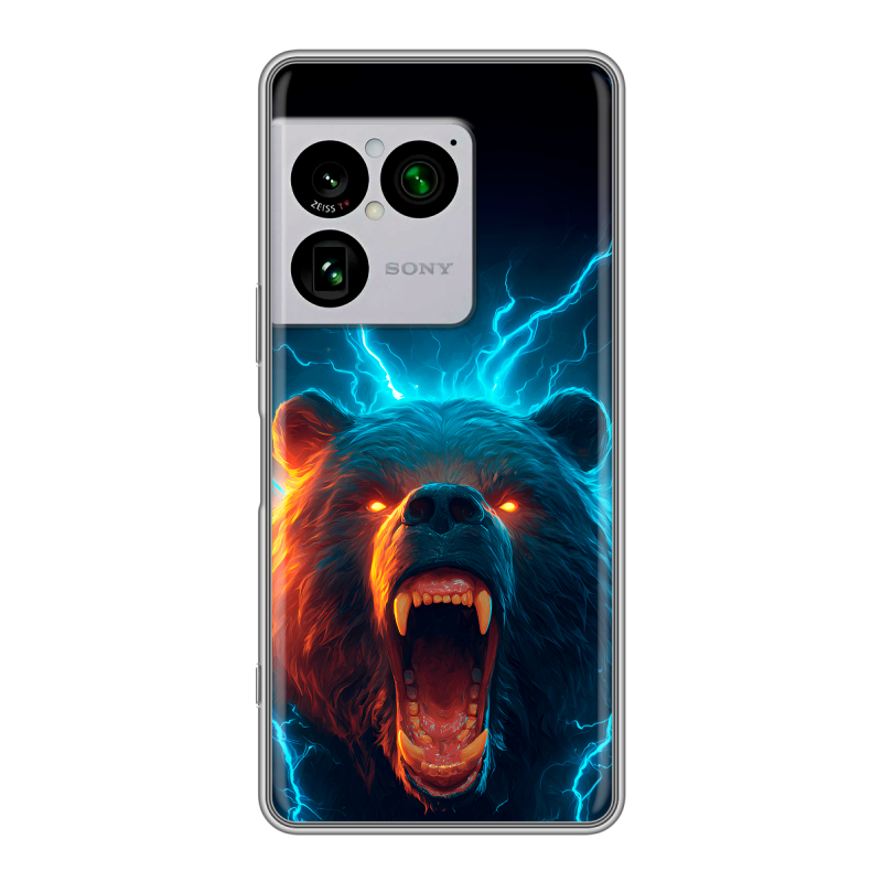 Силиконовый чехол на Sony Xperia 1 VIII с принтом Медведь Силиконовый чехол на Sony Xperia 1 VIII с принтом Медведь