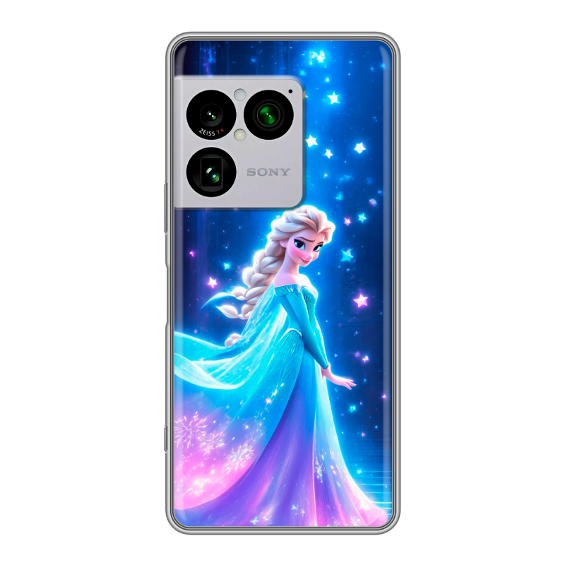 Силиконовый чехол на Sony Xperia 1 VIII с принтом Холодное сердце Frozen Силиконовый чехол на Sony Xperia 1 VIII с принтом Холодное сердце Frozen