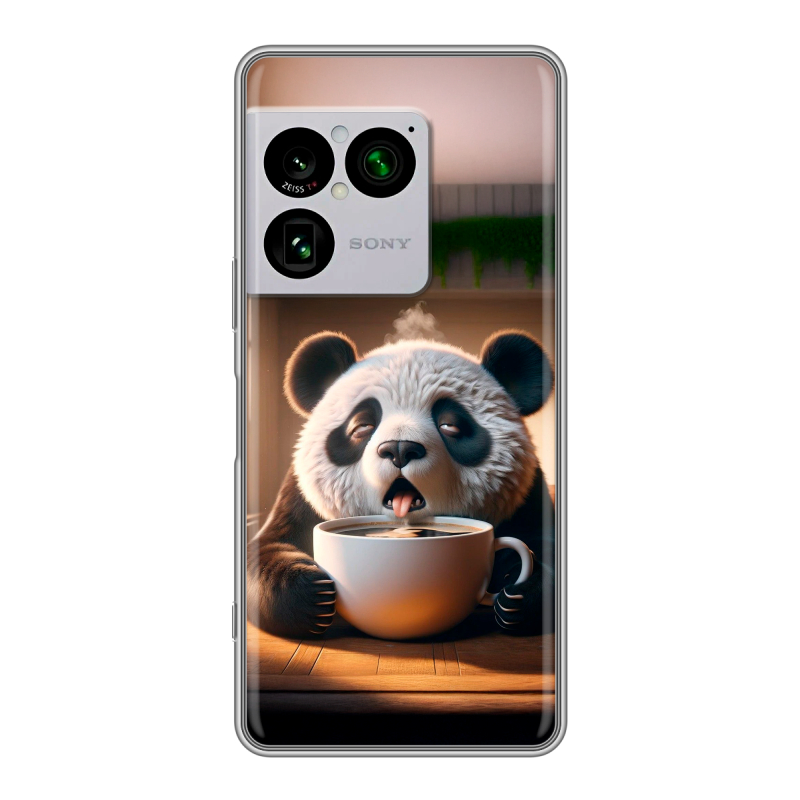Силиконовый чехол на Sony Xperia 1 VIII с принтом смешная панда Силиконовый чехол на Sony Xperia 1 VIII с принтом смешная панда