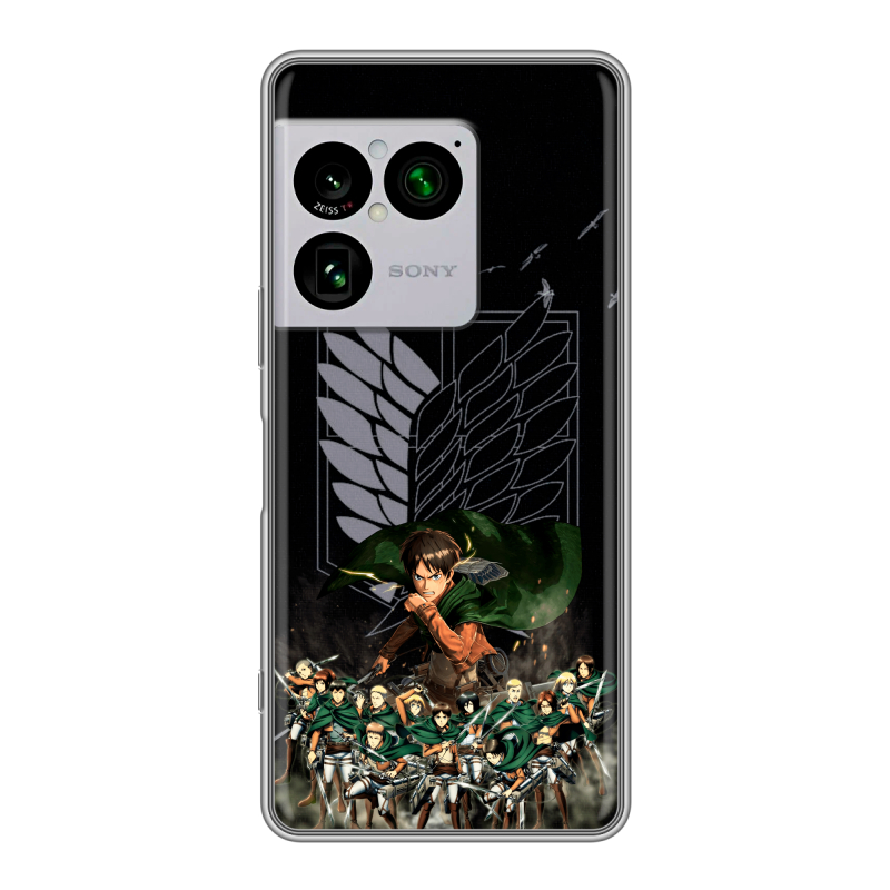 Силиконовый чехол на Sony Xperia 1 VIII с принтом Атака титанов Силиконовый чехол на Sony Xperia 1 VIII с принтом Атака титанов