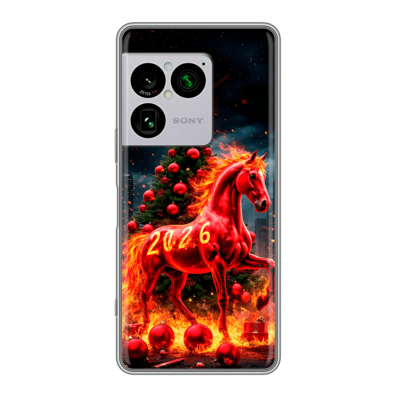 Силиконовый чехол на Sony Xperia 1 VIII с принтом Новый год Силиконовый чехол на Sony Xperia 1 VIII с принтом Новый год