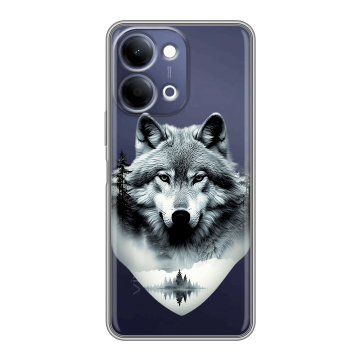 Силиконовый чехол на Vivo Y11d с принтом Волк в лесу