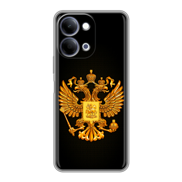 Силиконовый чехол на Vivo Y11d с принтом Герб России желтый