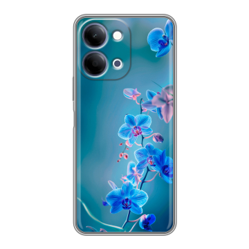 Силиконовый чехол на Vivo Y11d с принтом Голубые цветы