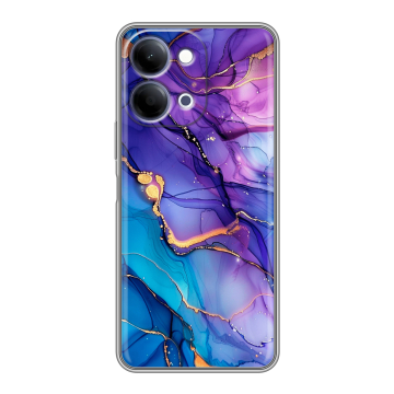 Силиконовый чехол на Vivo Y11d с принтом синий мрамор