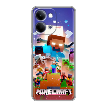 Силиконовый чехол на Vivo Y11d с принтом Майнкрафт Minecraft