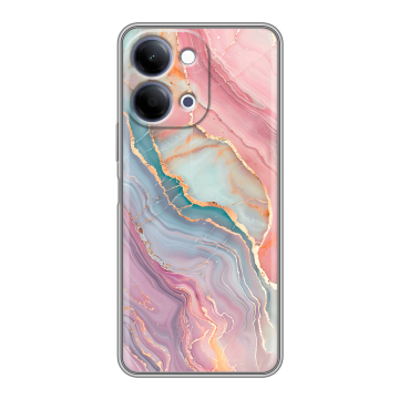 Силиконовый чехол на Vivo Y11d с принтом розовый мрамор