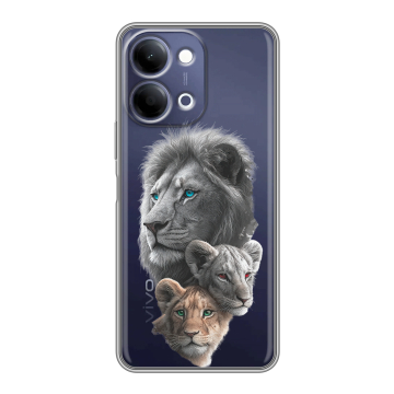 Силиконовый чехол на Vivo Y11d с принтом Львы Силиконовый чехол на Vivo Y11d с принтом Львы