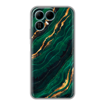 Силиконовый чехол на Tecno Pova 8 с принтом Мрамор зеленое золото