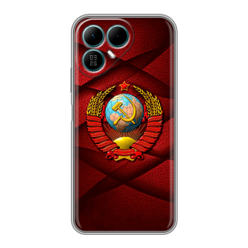 Силиконовый чехол на Tecno Pova 8 с принтом Герб СССР