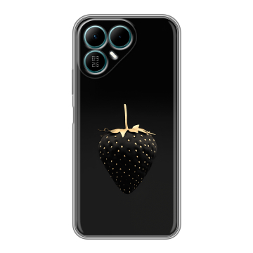 Силиконовый чехол на Tecno Pova 8 с принтом Черная клубника
