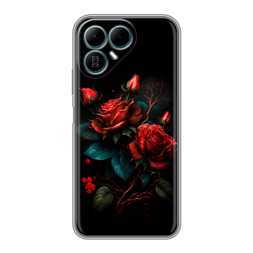 Силиконовый чехол на Tecno Pova 8 с принтом Розы красные