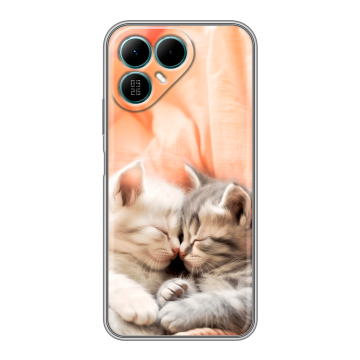 Силиконовый чехол на Tecno Pova 8 с принтом Котята