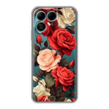 Силиконовый чехол на Tecno Pova 8 с принтом Розы