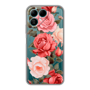 Силиконовый чехол на Tecno Pova 8 с принтом Розы