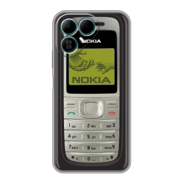 Силиконовый чехол на Tecno Pova 8 с принтом Ретро Нокия