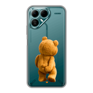 Силиконовый чехол на Tecno Pova 8 с принтом Медведь