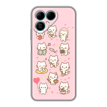 Силиконовый чехол на Tecno Pova 8 с принтом Hello Kitty Хелоу Кити