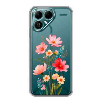 Силиконовый чехол на Tecno Pova 8 с принтом Цветы