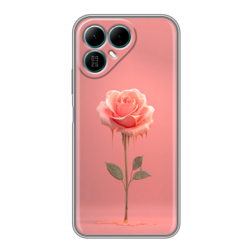 Силиконовый чехол на Tecno Pova 8 с принтом Розовая роза