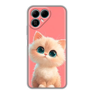 Силиконовый чехол на Tecno Pova 8 с принтом Розовый котенок