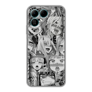 Силиконовый чехол на Tecno Pova 8 с принтом Ahegao Ахегао Аниме