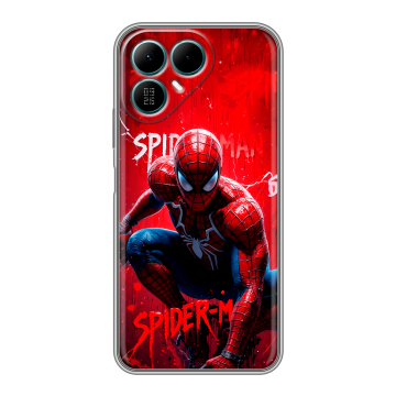 Силиконовый чехол на Tecno Pova 8 с принтом Spiderman Человек паук