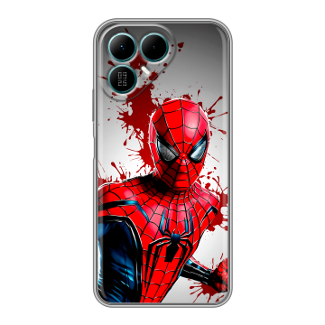 Силиконовый чехол на Tecno Pova 8 с принтом Spiderman Человек паук