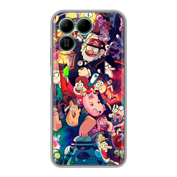 Силиконовый чехол на Tecno Pova 8 с принтом Gravity Falls Гравити Фолз