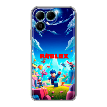 Силиконовый чехол на Tecno Pova 8 с принтом Roblox Роблокс