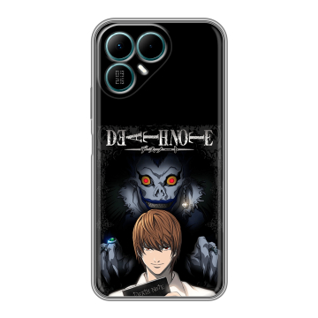 Силиконовый чехол на Tecno Pova 8 с принтом Death note Тетрадь смерти