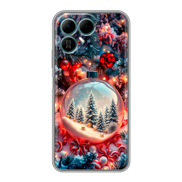 Силиконовый чехол на Tecno Pova 8 с принтом Новый год