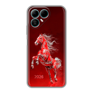 Силиконовый чехол на Tecno Pova 8 с принтом Новый год