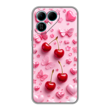 Силиконовый чехол на Tecno Pova 8 с принтом для девочек