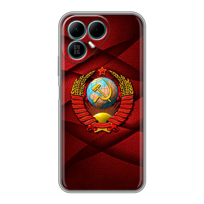 Силиконовый чехол на Tecno Pova 8 с принтом Герб СССР Силиконовый чехол на Tecno Pova 8 с принтом Герб СССР