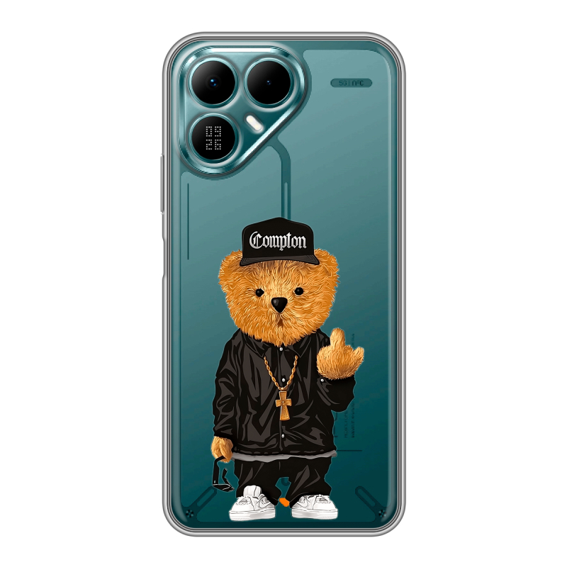 Силиконовый чехол на Tecno Pova 8 с принтом Плюшевый медведь Силиконовый чехол на Tecno Pova 8 с принтом Плюшевый медведь