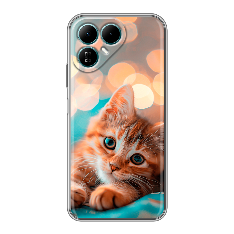 Силиконовый чехол на Tecno Pova 8 с принтом котик Силиконовый чехол на Tecno Pova 8 с принтом котик