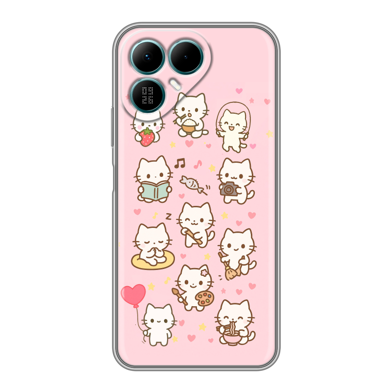 Силиконовый чехол на Tecno Pova 8 с принтом Hello Kitty Хелоу Кити Силиконовый чехол на Tecno Pova 8 с принтом Hello Kitty Хелоу Кити