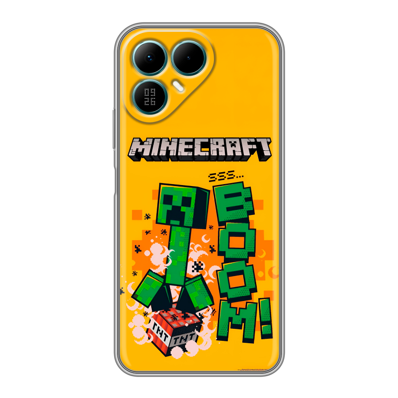 Силиконовый чехол на Tecno Pova 8 с принтом Майнкрафт Minecraft Силиконовый чехол на Tecno Pova 8 с принтом Майнкрафт Minecraft
