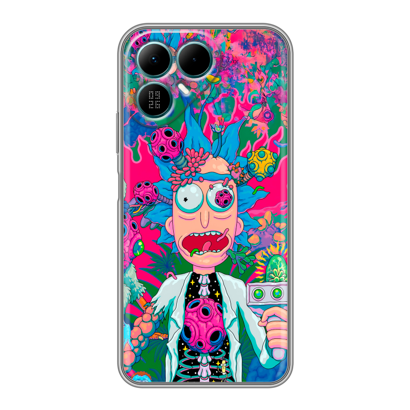 Силиконовый чехол на Tecno Pova 8 с принтом Рик и Морти Rick Morty Силиконовый чехол на Tecno Pova 8 с принтом Рик и Морти Rick Morty