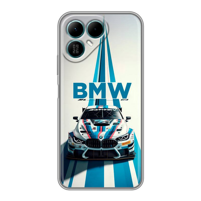 Силиконовый чехол на Tecno Pova 8 с принтом БМВ BMW Силиконовый чехол на Tecno Pova 8 с принтом БМВ BMW