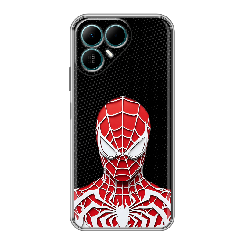 Силиконовый чехол на Tecno Pova 8 с принтом человек паук spiderman Силиконовый чехол на Tecno Pova 8 с принтом человек паук spiderman