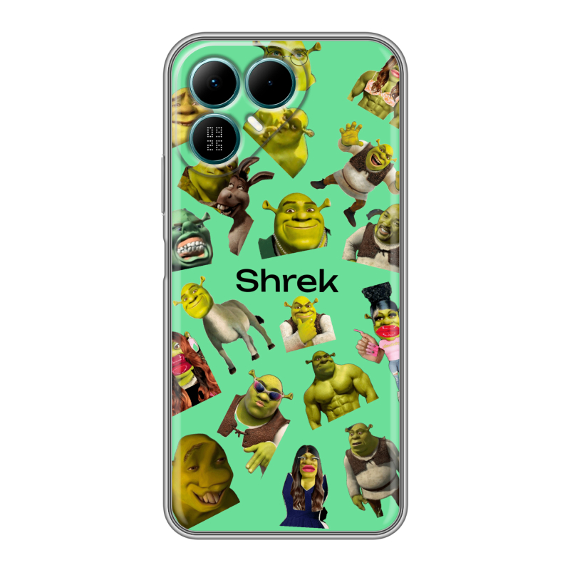 Силиконовый чехол на Tecno Pova 8 с принтом Шрек Shrek Силиконовый чехол на Tecno Pova 8 с принтом Шрек Shrek