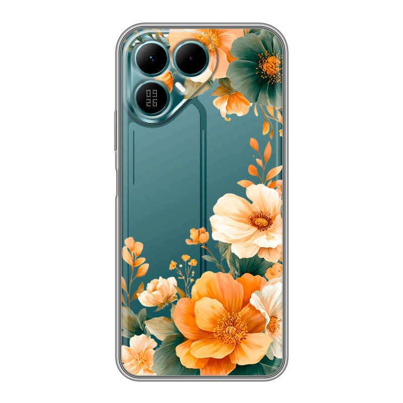 Силиконовый чехол на Tecno Pova 8 с принтом Цветы принт Силиконовый чехол на Tecno Pova 8 с принтом Цветы принт