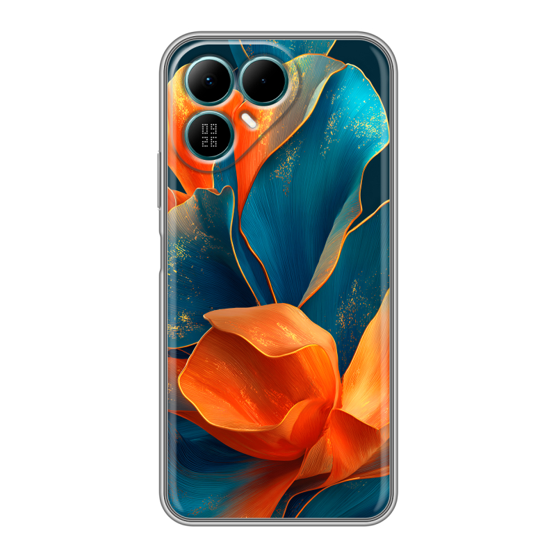 Силиконовый чехол на Tecno Pova 8 с принтом Цветы Силиконовый чехол на Tecno Pova 8 с принтом Цветы
