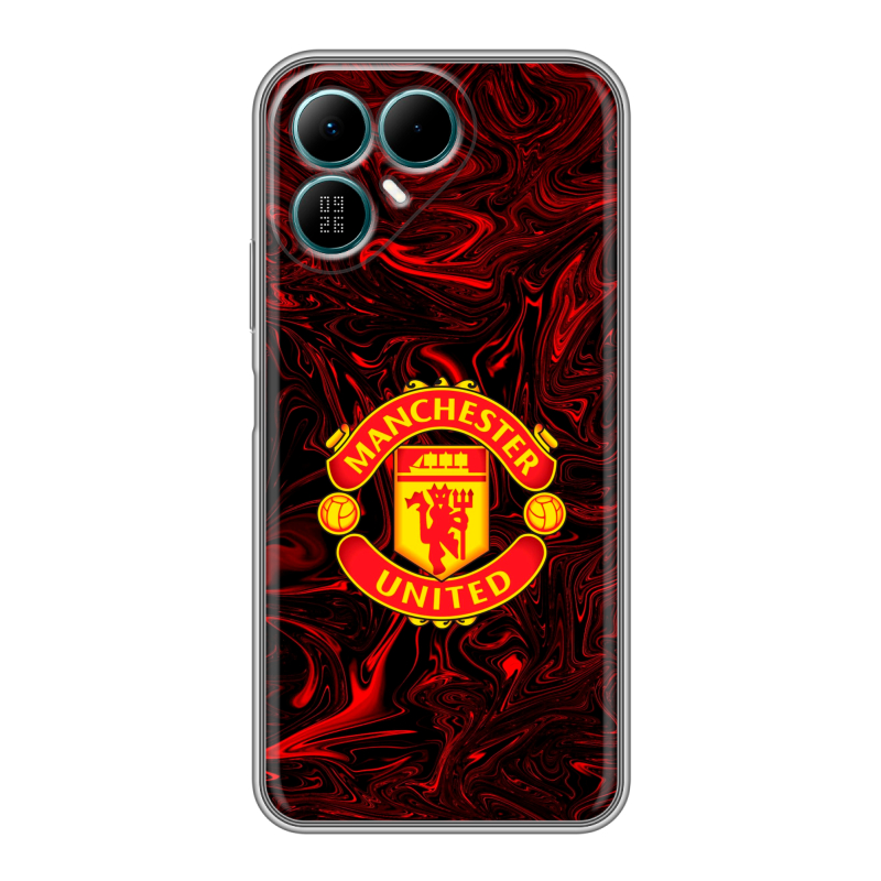 Силиконовый чехол на Tecno Pova 8 с принтом Manchester United Силиконовый чехол на Tecno Pova 8 с принтом Manchester United